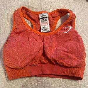 ORANGE GYM SHARK SPORTS BRA SIZE S